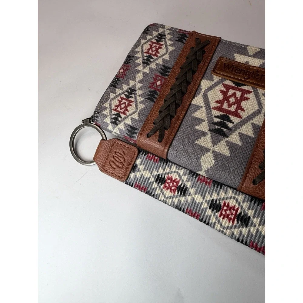 Wrangler Southwestern Geometric Wristlet Zip-Around Wallet for Women